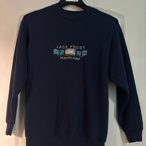 Blue Crewneck Sweater Classic Knit Design